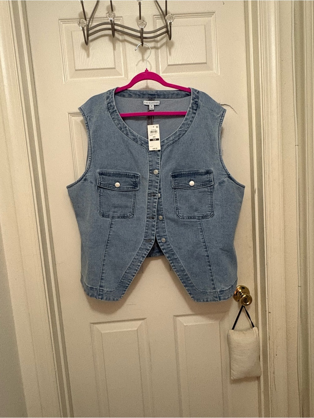 AND Light Blue Denim Sleeveless Flyaway Vest